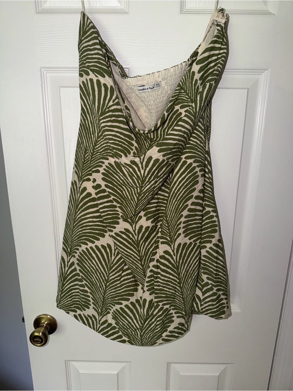 Abercromie & Fitch Green Palm-Print Skort Dress